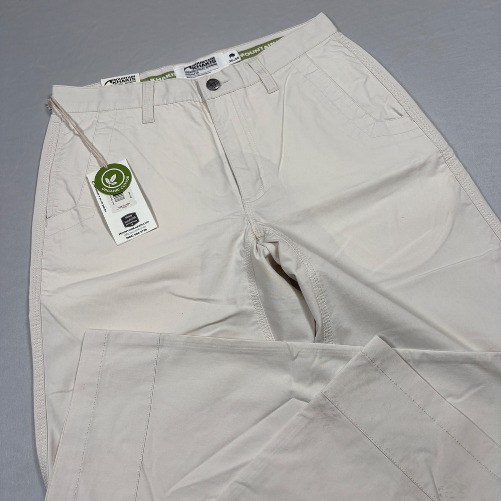 NEW Mountain Khakis Relaxed Fit Pants Mens 30x32 Oatmeal Organic Cotton Stretch‎